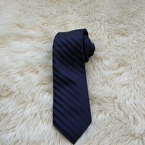 Billy London Mens Neck Tie Slim Purple Striped Polyester